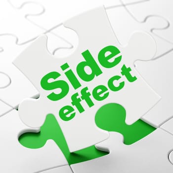 Healthcare concept: Side Effect on White puzzle pieces background, 3D rendering