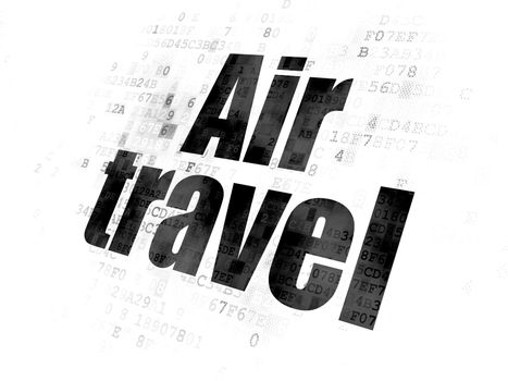 Travel concept: Pixelated black text Air Travel on Digital background