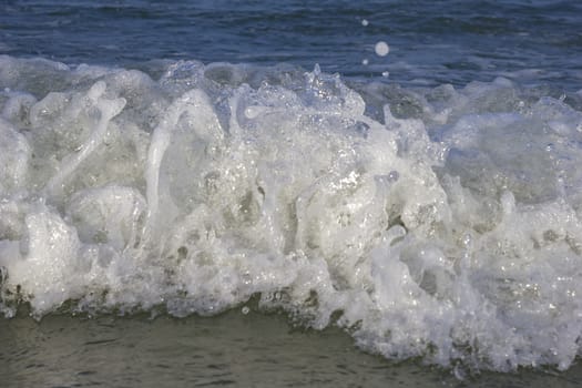 Dynamic image of sea wave, close look