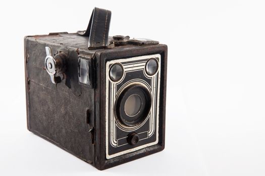 Antique camera isolated on white background