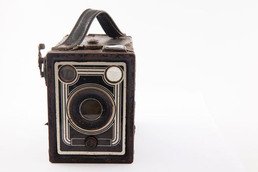 Antique camera isolated on white background