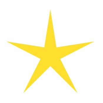 Isolated yellow star icon, ranking mark. Modern simple favorite sign, decoration symbol for website design, web button, mobile app.