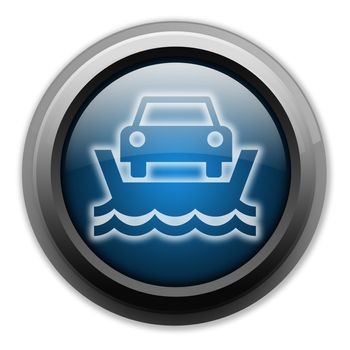 Icon, Button, Pictogram with Vehicle Ferry symbol