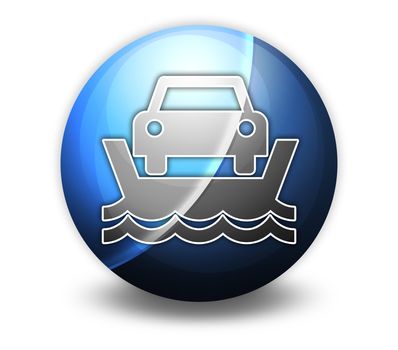 Icon, Button, Pictogram with Vehicle Ferry symbol