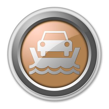 Icon, Button, Pictogram with Vehicle Ferry symbol