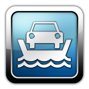 Icon, Button, Pictogram with Vehicle Ferry symbol