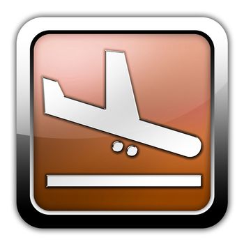 Icon, Button, Pictogram with Airport Arrivals symbol