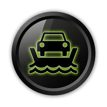 Icon, Button, Pictogram with Vehicle Ferry symbol