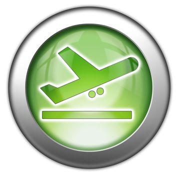 Icon, Button, Pictogram with Airport Departures symbol