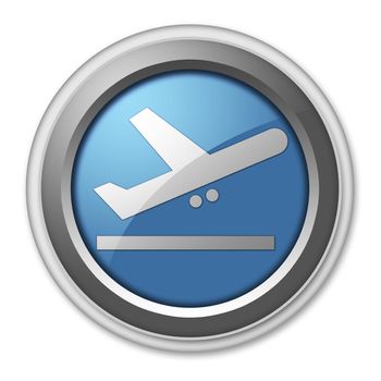 Icon, Button, Pictogram with Airport Departures symbol