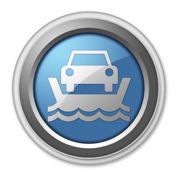 Icon, Button, Pictogram with Vehicle Ferry symbol