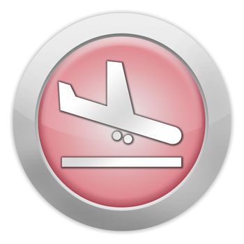 Icon, Button, Pictogram with Airport Arrivals symbol