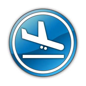 Icon, Button, Pictogram with Airport Arrivals symbol