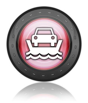 Icon, Button, Pictogram with Vehicle Ferry symbol