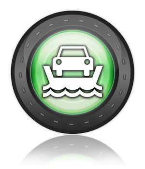 Icon, Button, Pictogram with Vehicle Ferry symbol