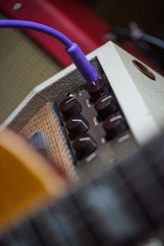 Guitar amplifier with jack cable, Music Shop, France