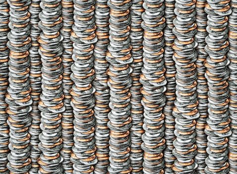 Photo Illustration of multiple stacks of U.S. coins.