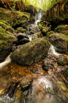 Small Waterfall in the Mountains of Northern California, Color Image