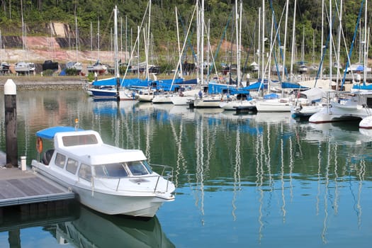 Yacht parking on the island