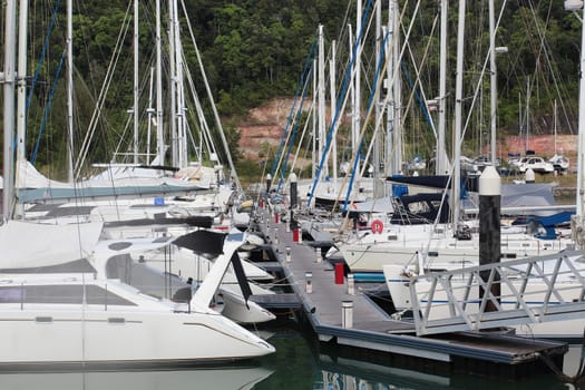 Yacht parking on the island