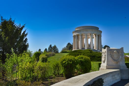 Monument of the Montsec Butte to the glory of the American soldiers in the Meuse in France