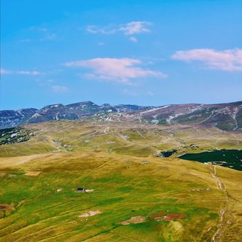 View on Bucegi (Carpathians) Mountains in Romania