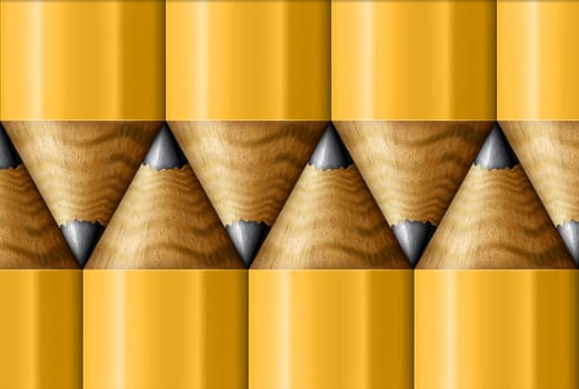 Illustration of pencils arranged in a pattern.