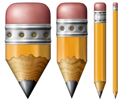 Illustration of pencils of varous lengths.