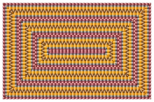 Illustration of pencils arranged in a pattern.