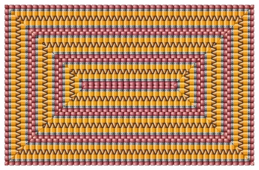 Illustration of pencils arranged in a pattern.