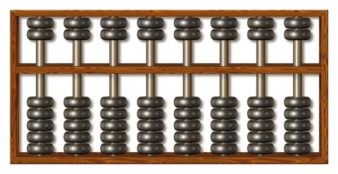 An abacus used for displaying, counting, adding, or subtracting numbers.