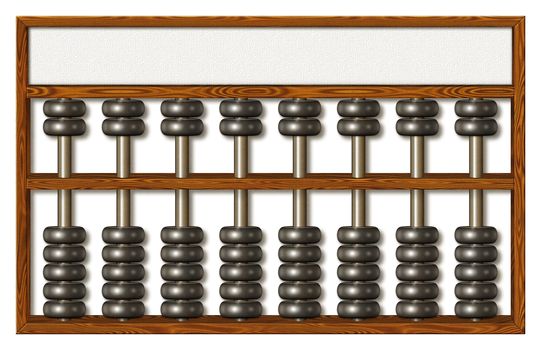 An abacus counter with an area for text or a title to be added.