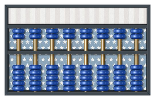 Digital illustration of an abacus to count Democrat; votes. Area for text or title is included.