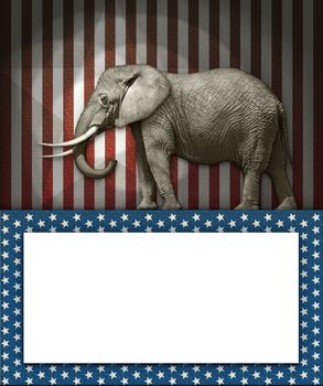 Photo illustration of an elephant;as the symbol of the republican party.