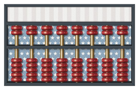 Digital illustration of an abacus to count Republican votes. Area for text or title is included.