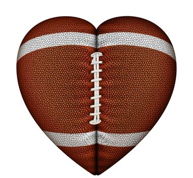 Digital illustration of a heart-shaped football.