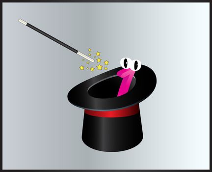 number magic hat and wand  symbol icon design. Beautiful illustration isolated on grey background
