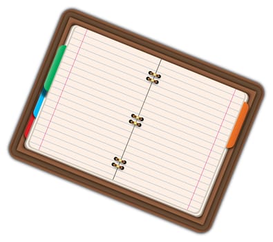 Image of empty  school, office notebook, pocketbook, diary. Cartoon illustration isolated on white background.