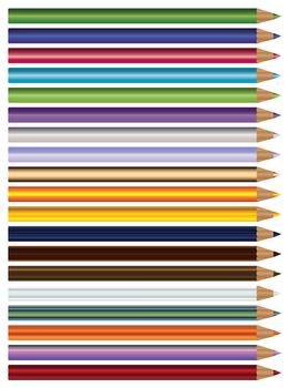 Colour pencils, crayons set  isolated on white background 