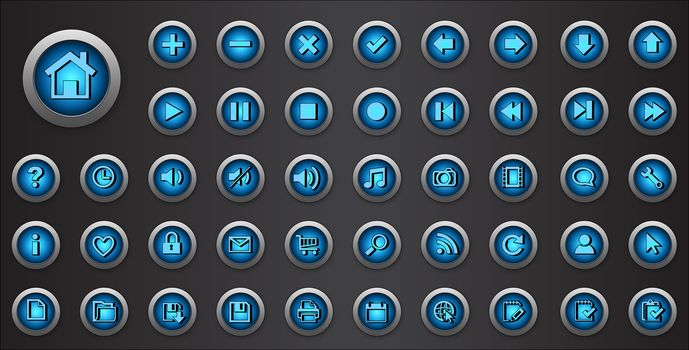 Web Icons set. Internet buttons collection with signs