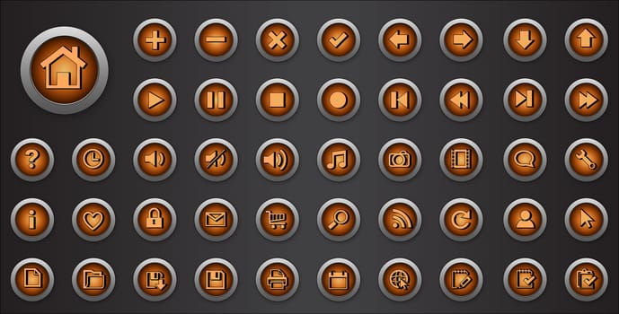 Web Icons set. Internet buttons collection with signs