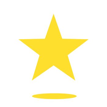 Isolated yellow star icon, ranking mark. Modern simple favorite sign, decoration symbol for website design, web button, mobile app.