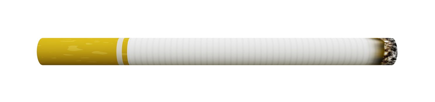 3d illustration of a typical filter cigarette