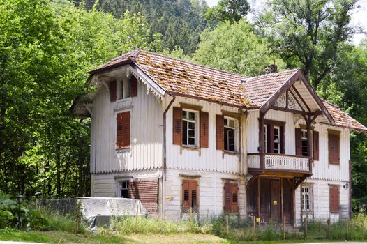 Ruined wooden house in the Black Forest in Germany