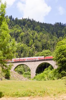 Railway bridge in stone with arches in the Black Forest in Germany