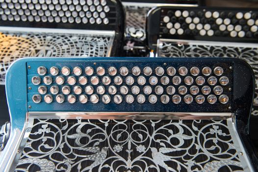 Musical instrument accordion in a shop, France