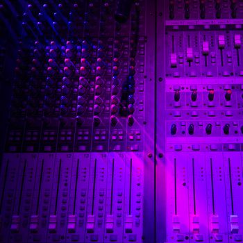 Sound music mixer control panel and light scene