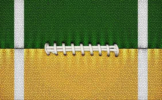 Digital Illustration of a footballÕs texture, laces, and stripes to use as a background for text or other graphics.