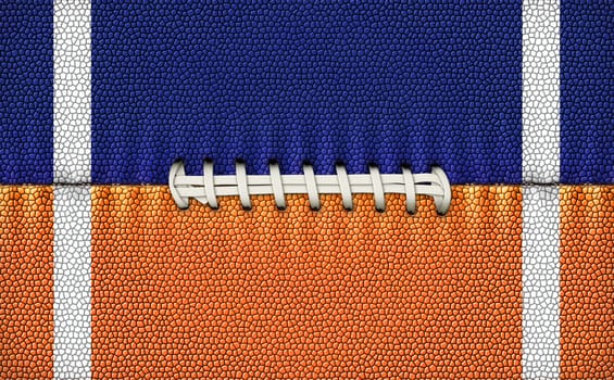 Digital Illustration of a football's texture, laces, and stripes to use as a background for text or other graphics.        