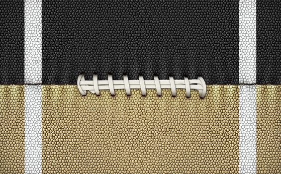 Digital Illustration of a footballÕs texture, laces, and stripes to use as a background for text or other graphics.